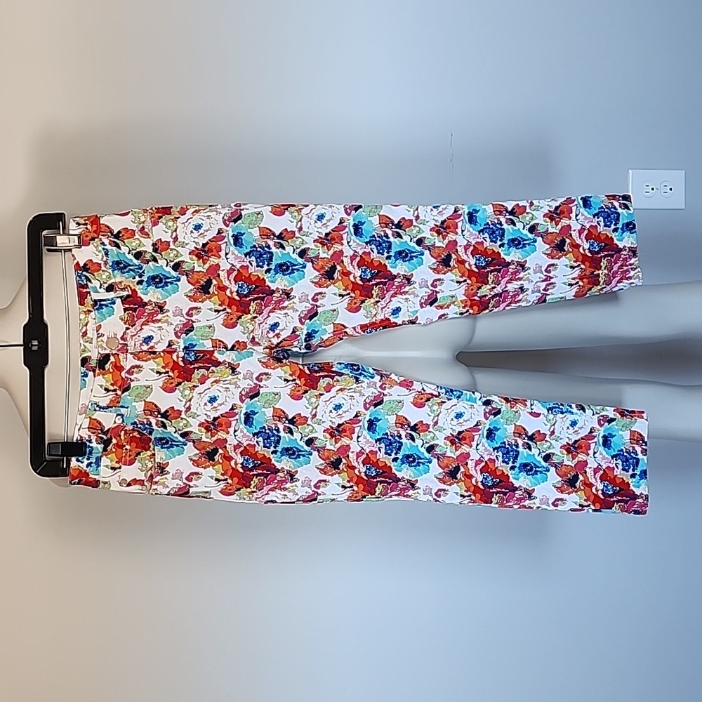 Eric colorful floral Capri pants-8 - Picture 1 of 6